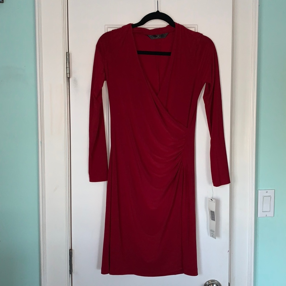 Long sleeve side draped dress